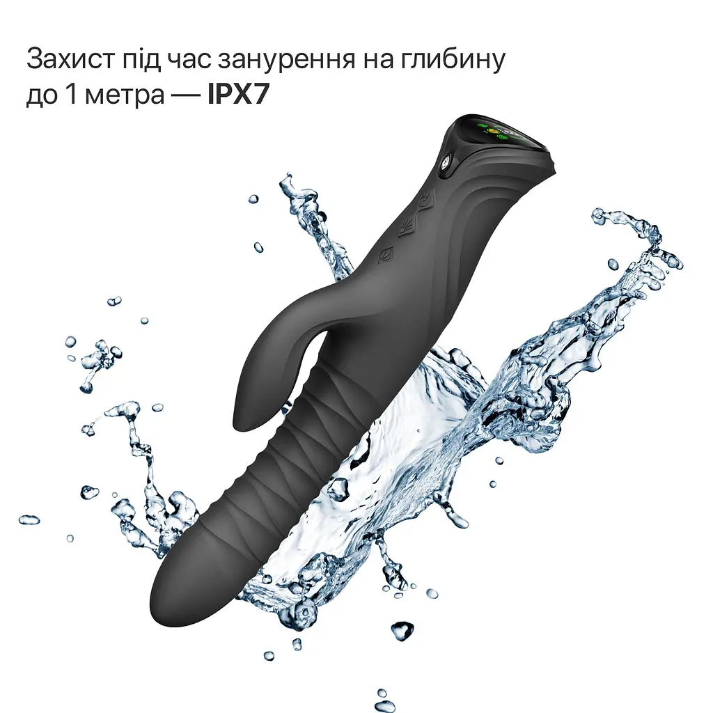 Смарт пульсатор-кролик з вібрацією Zalo Mose 2 Obsidian Black, підігрів до 42 °C, кристал Swarovski - фото 9