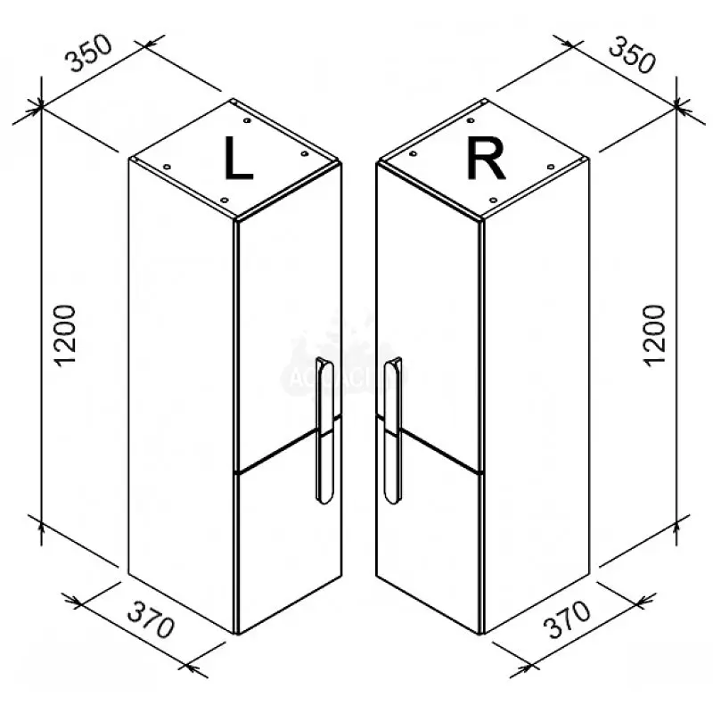 Пенал підвісний Ravak SB 350 Chrome L білий X000000542 - фото 2