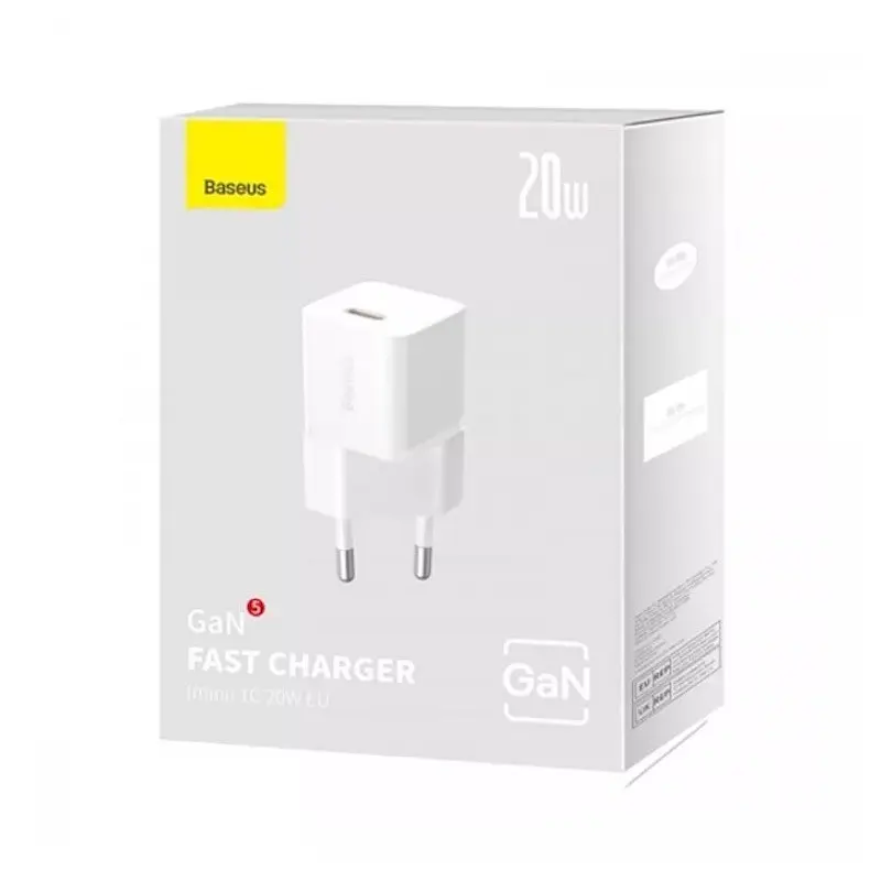 Мережевий зарядний пристрій Baseus GaN5S Fast Charger 1C 20W EU Moon білий - фото 2