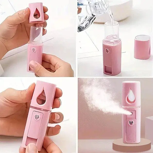 Портативний зволожувач для обличчя Nano Mist Soraver AND MSK-3445 рожевий - фото 5