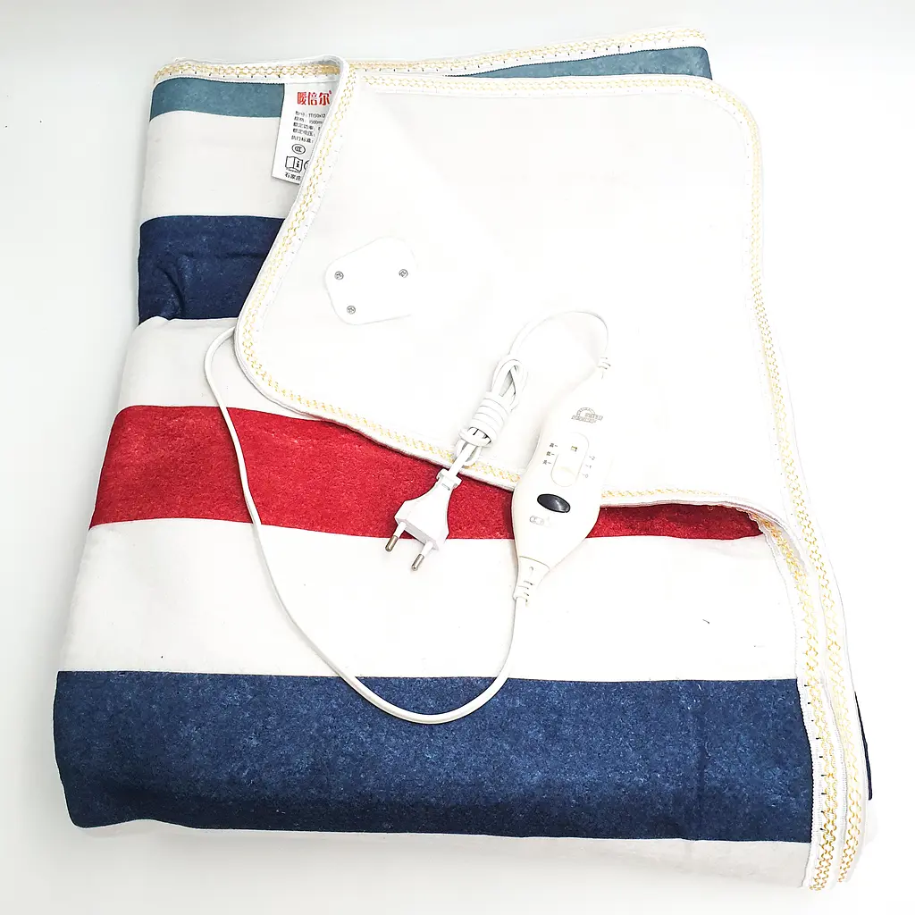 Електропростирадло електро грілка електричне простирадло ковдра electric blanket 150*160 см 120Вт UKC широкі кольорові смужки - фото 2