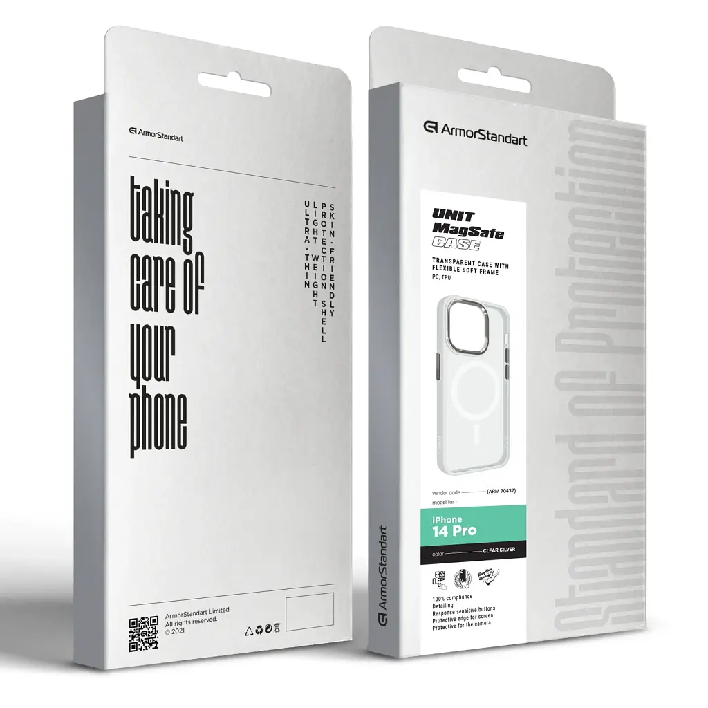 Чохол ArmorStandart Unit MagSafe для Apple iPhone 14 Pro Matte Clear Silver - фото 6