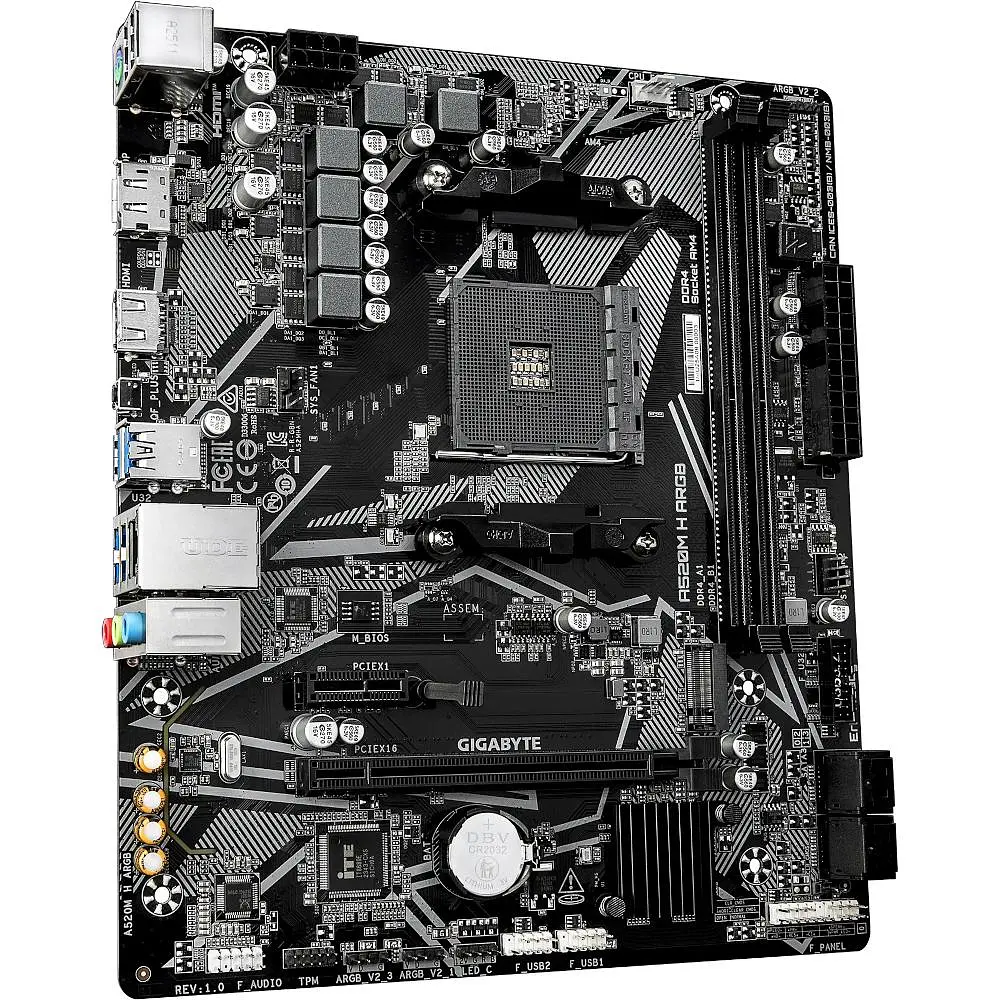 Материнська плата Gigabyte A520M H ARGB (A520M H ARGB) (Socket AM4, AMD A520, Micro-ATX) - фото 4