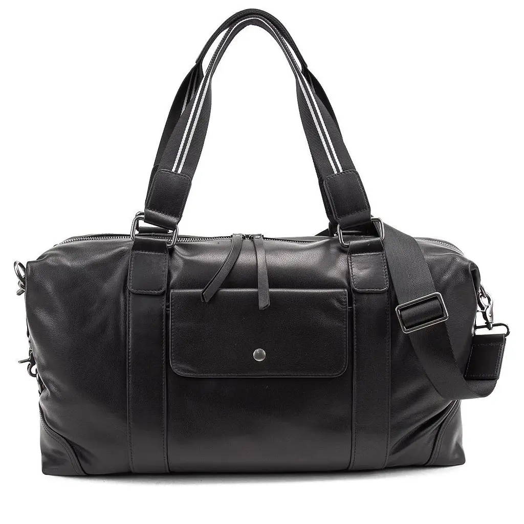 Дорожня шкіряна сумка TIDING BAG A25F-5218A чорна