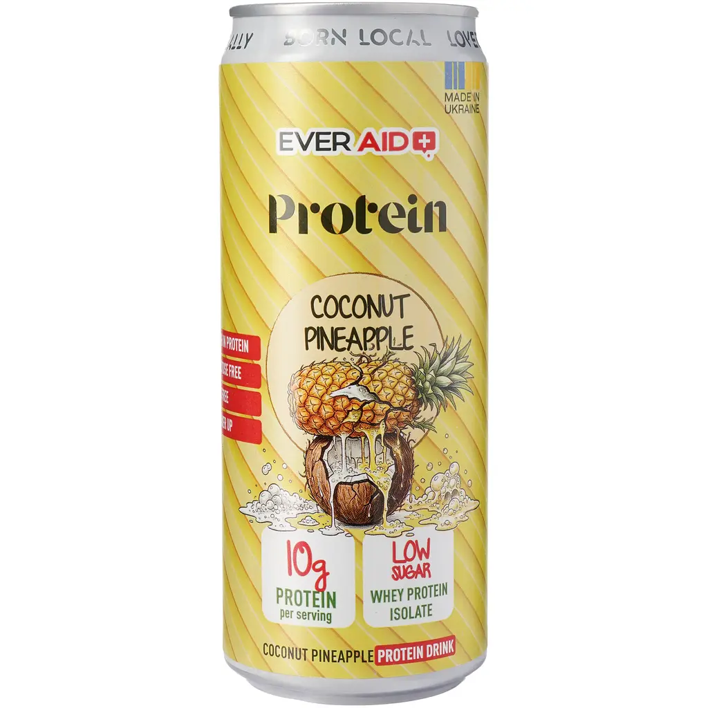 Напій Ever Aid Coconut Pineapple Protein drink 0.33 л з/б - фото 4
