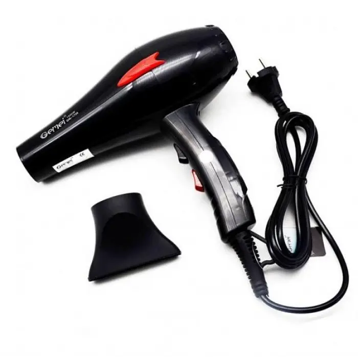 Фен для волос черный с двумя режимами Gemei GM-1706 1500w - фото 2