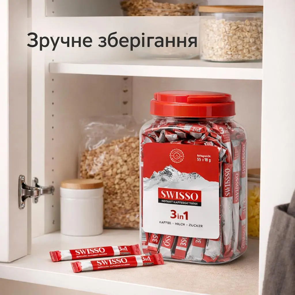 Кава розчинна в стіках 3 в 1 Swisso Kaffee Instant 55 х 18 г - фото 5