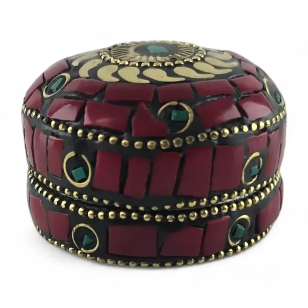 Скринька металева з коралами та бірюзою 3.2х4.7 см - фото 3