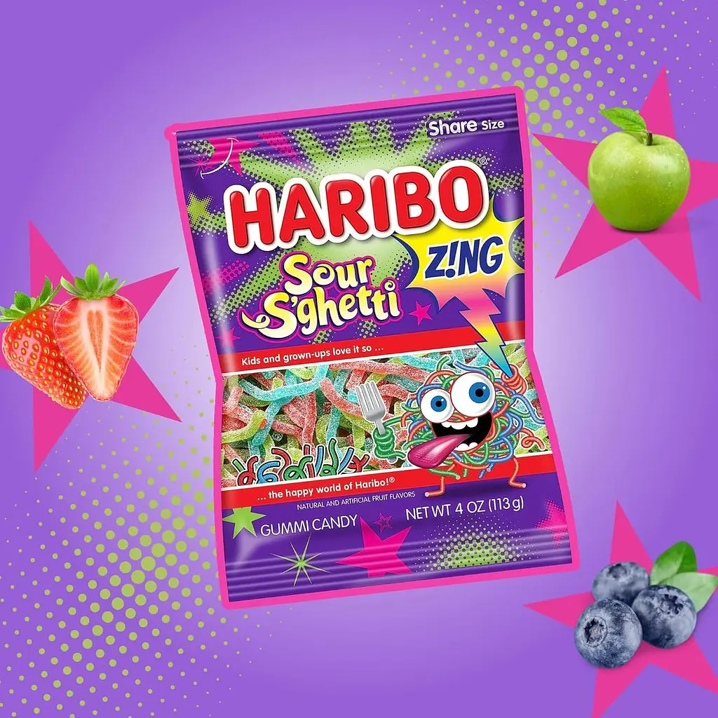 Жувальні цукерки Haribo Gummi Candy Z! NG Sour S'Ghetti 113г - фото 4