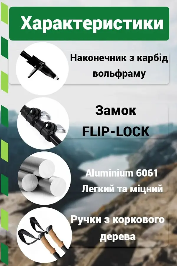 Трекінгові палиці PowerPlay 9110 Friluftsliv Black/White 80-135 см (пара) + 2-ві пари чобітків + чохол (PP_9110_Friluftsliv) - фото 9