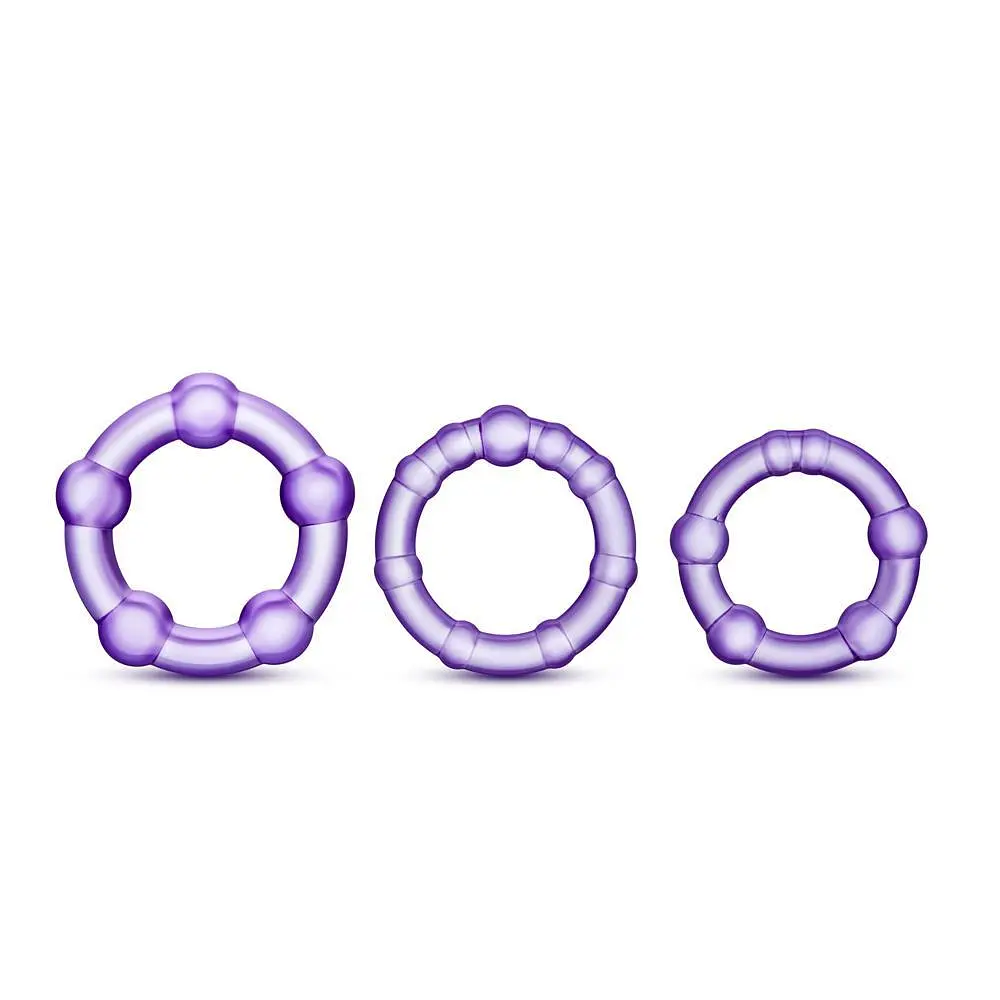 Набор эрекционных колец Stay Hard Beaded Purple - фото 4