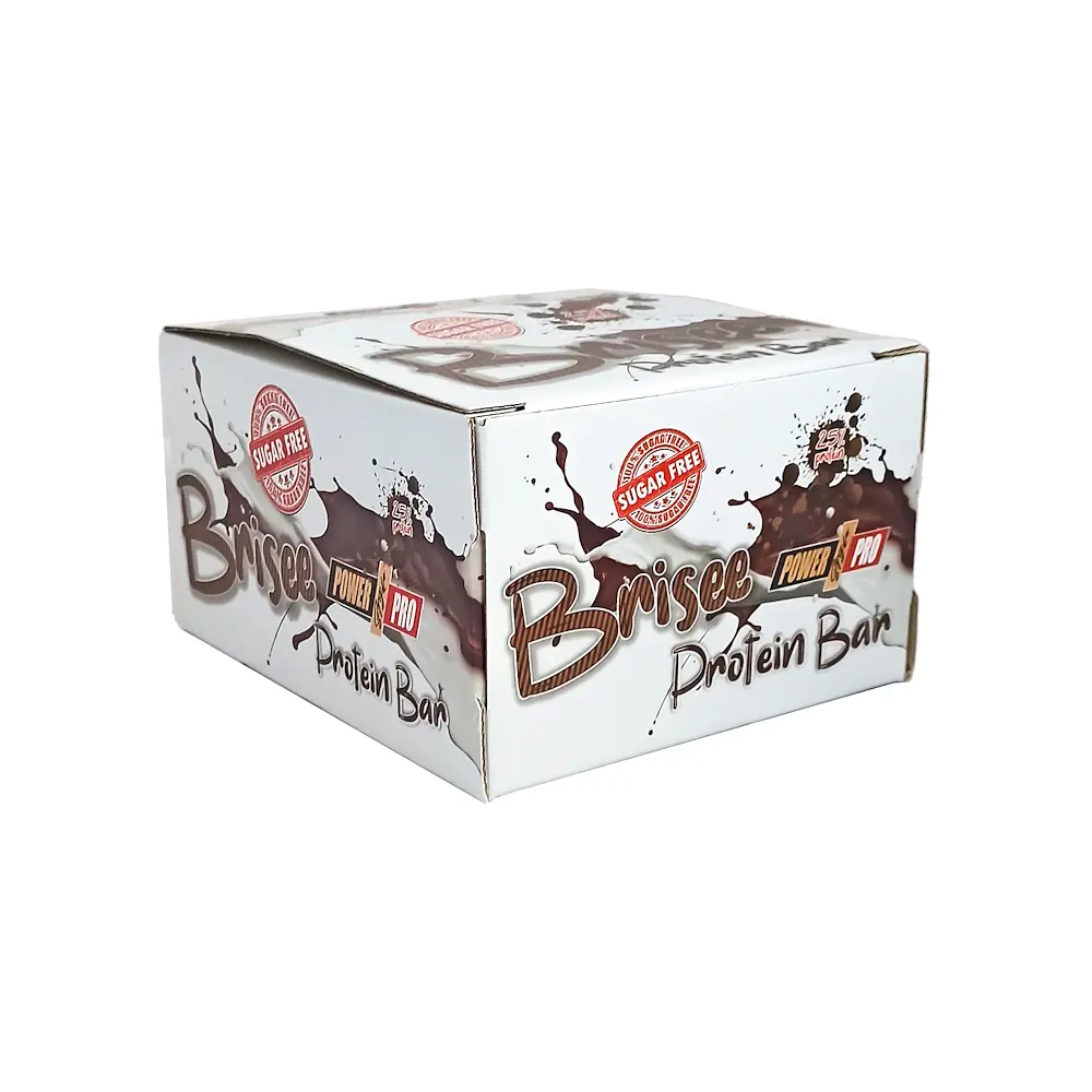 Блок батончиків Power Pro Brisee Protein Bar 25% Sugar Free, 20*55 грам - Арахіс-карамель