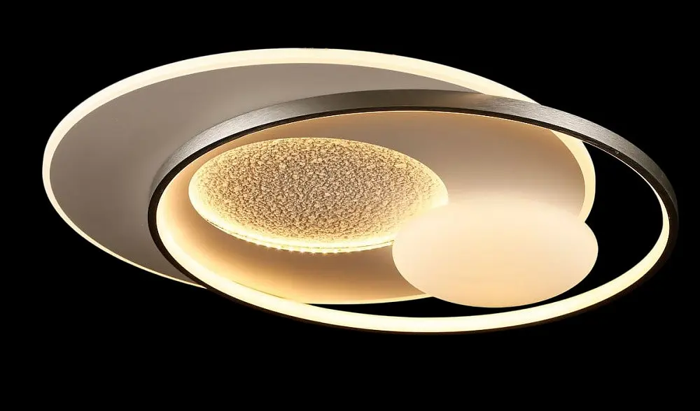 Сучасна стельова LED-люстра L2908/580/2+2 LED (WHITE+GREY), 144 Вт, діаметр 58 см, від 14 до 20 м2 - фото 4