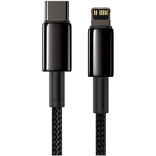 Кабель Baseus Tungsten Gold USB-C to Lightning 1m Black (CATLWJ-01) [100372] - фото 2