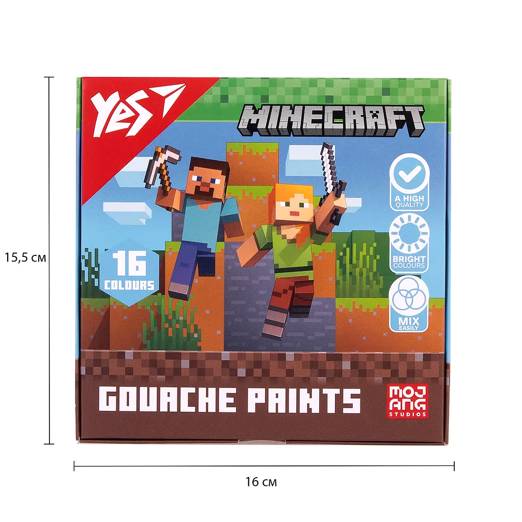 Фарби гуашеві Yes Minecraft 16 кольорів 20 мл (230408) - фото 6