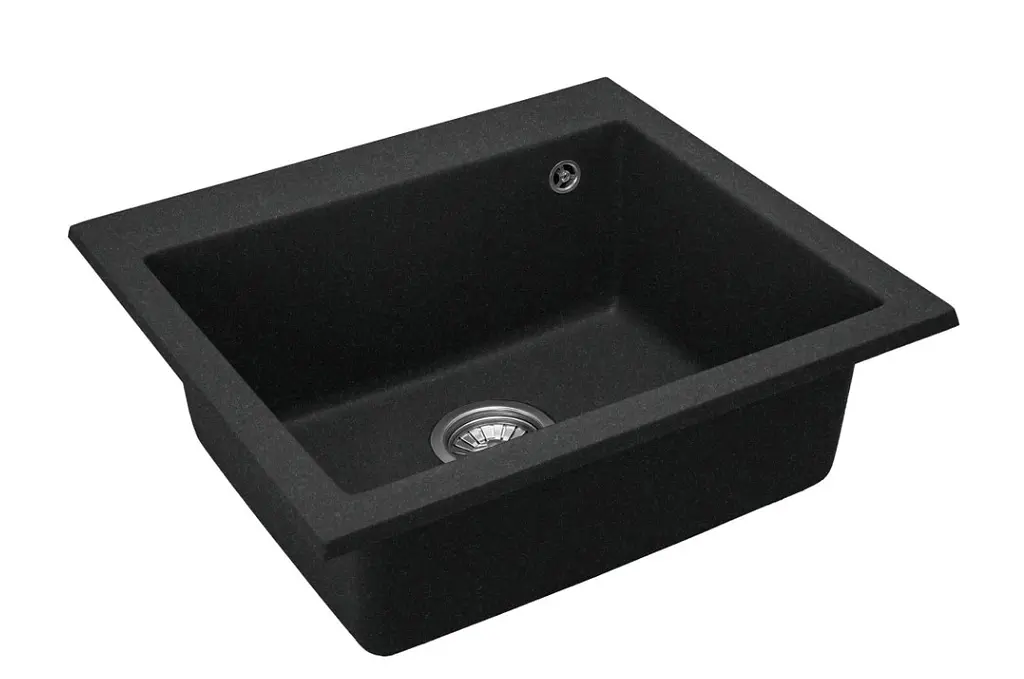 Гранітна кухонна мийка Rea West XL black matt ZLE-00136, Чорний матовий - фото 2