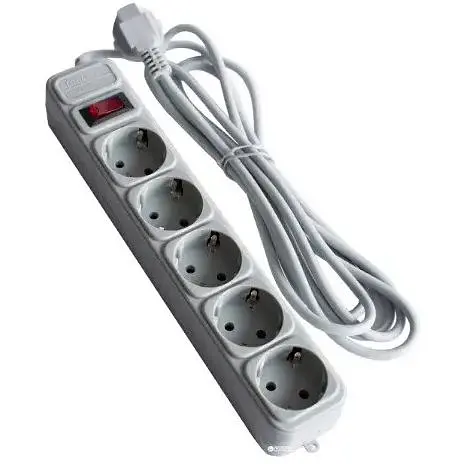 Мережевий фільтр Maxxter SPM5-G-10G подовжувач 5 розеток 3 м білий - фото 2