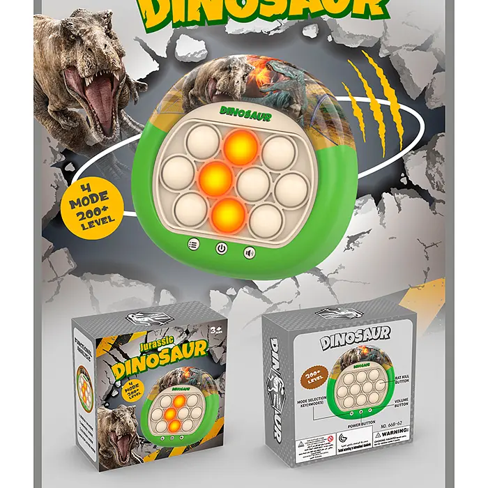 Электронная игра 668-62 Поп Ит Pop It "Dinosaur", свет, мелодии, в коробке (6903317673636) - фото 3