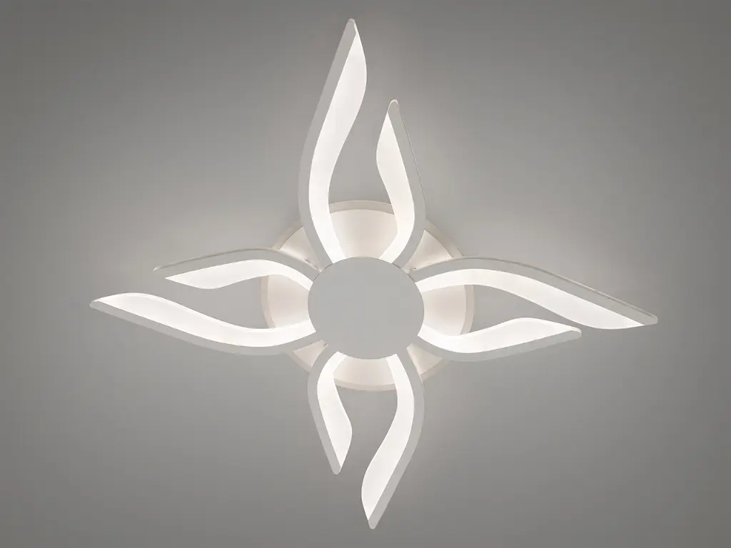 Оригинальная led люстра с пультом, диммером, подсветкой, 67W, белая - фото 4