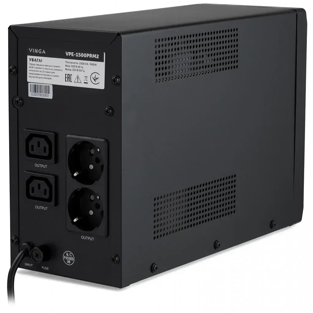Пристрій безперебійного живлення Vinga LED 1500VA ( VPE-1500PRM2 ) (VPE-1500PRM2) - фото 4