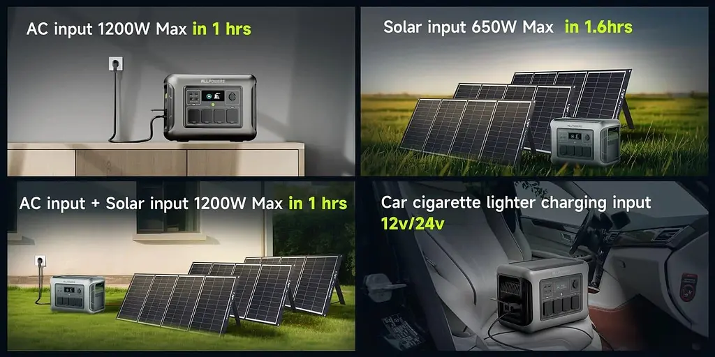 Портативна зарядна станція Allpowers R1500 Lite LiFePO4, 1056 Вт/ч 1600 Вт (R1500 Lite) - фото 7