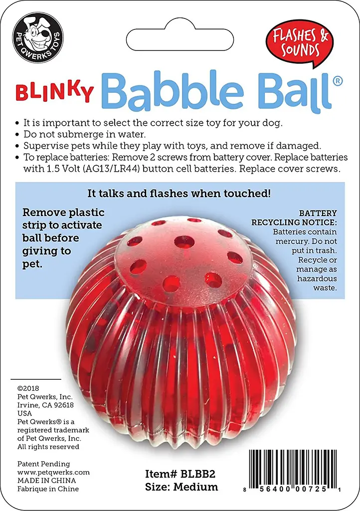 Інтерактивна іграшка-м'яч для собак Pet Qwerks Blinky Babble Ball - фото 3