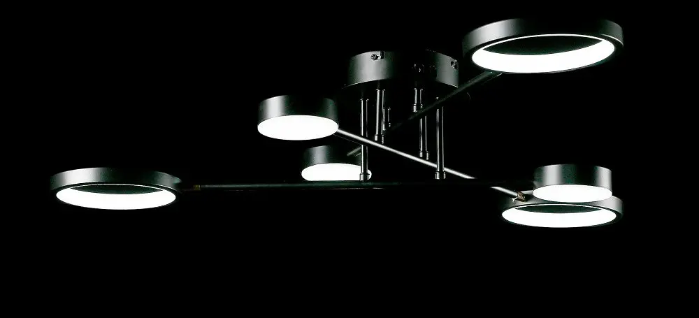 Світлодіодна люстра Splendid Ray L77020/3+3 LED (BLK), чорний, білий, 50 Вт, від 18-28 м² - фото 2