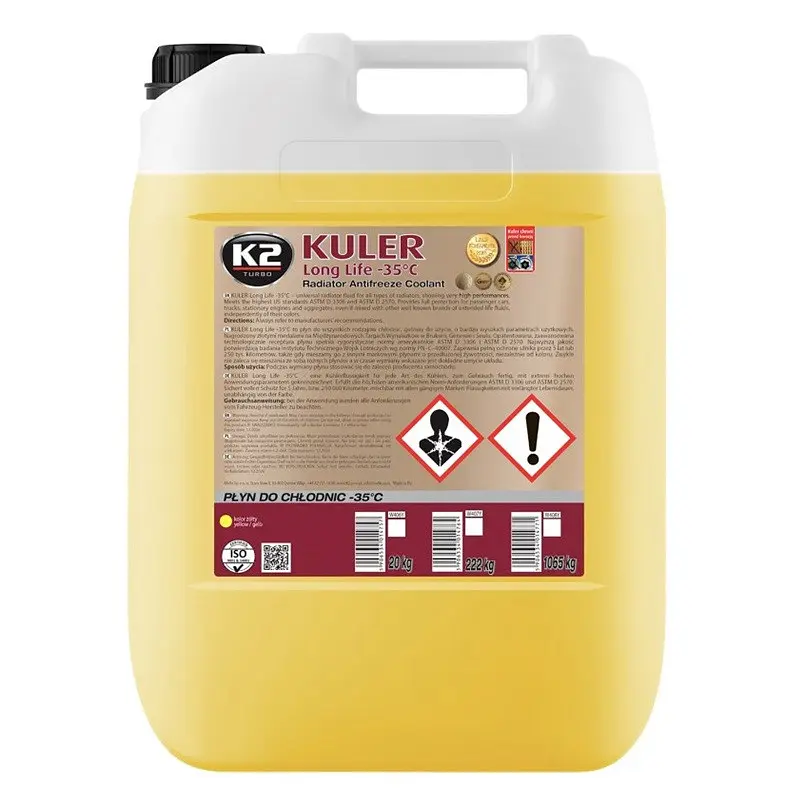 Антифриз K2 Kuler Long Life -35°C G13 жовтий 20 кг (W406Y) - фото 2