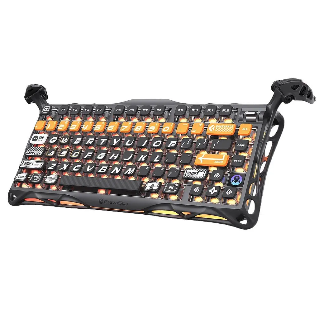 Клавиатура GravaStar Mercury K1 Pro 80keys Kailh Speedy Mint BT/WL/USB RGB CyberFlare (GSK1PRO_BO_BLK) - фото 2