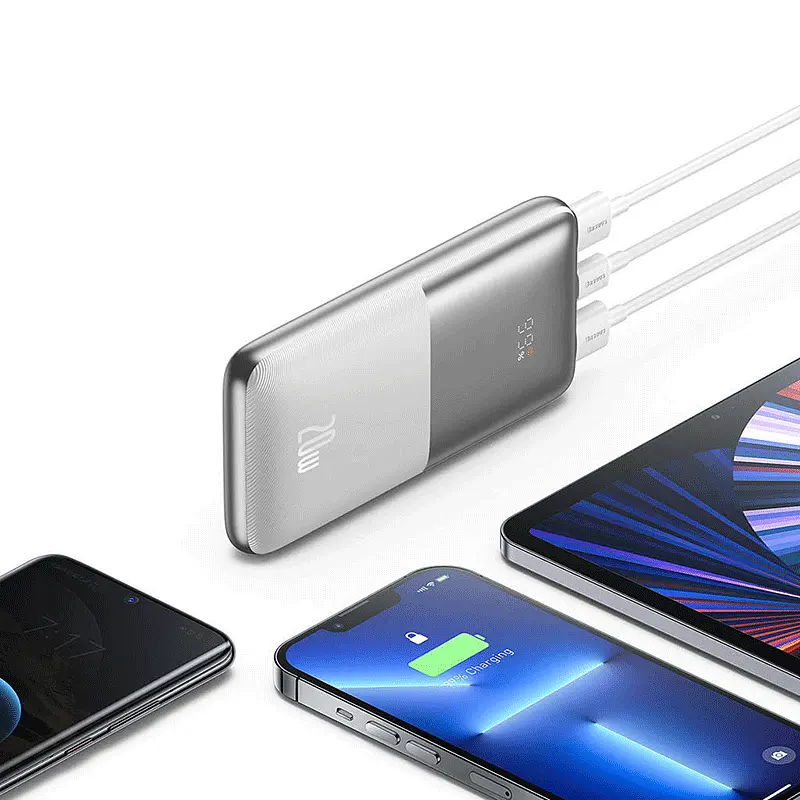 Зовнішня батарея Baseus Bipow Pro Digital Display 22.5 W 10000 mAh (PPBD040002/PPBD2-1022) біла - фото 3