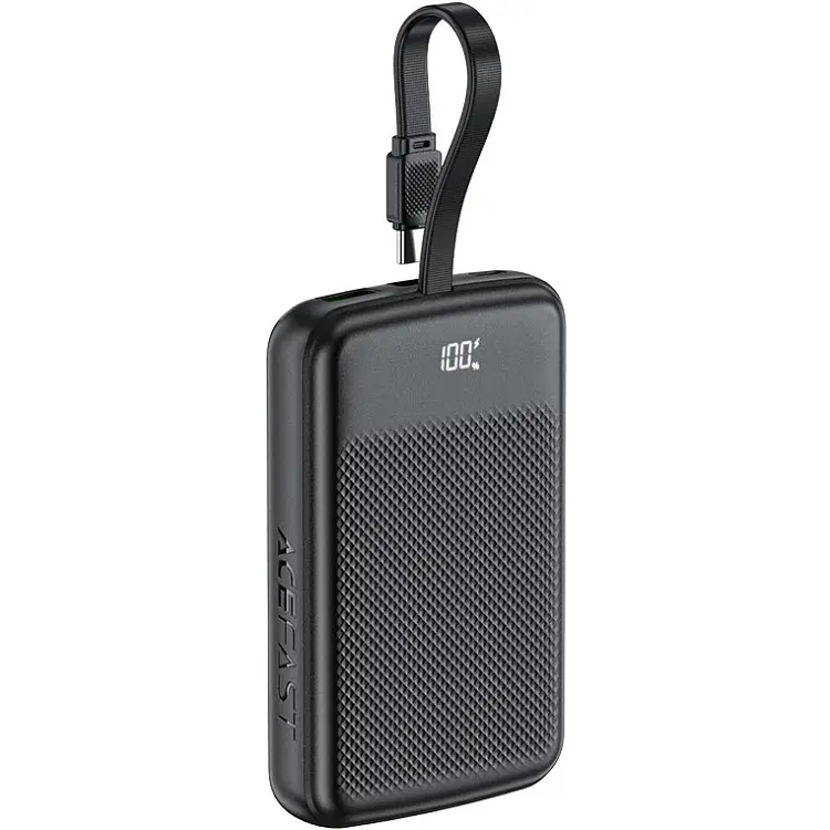 УМБ Acefast 10000mAh 22.5W PD,QC3.0 2xUSB-C,USB-A, with build Type-C cable, M13 Black - фото 3