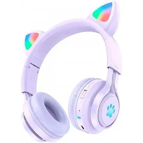 Навушники дитячі Hoco Cat Ear Kids BT Headphones W39 блакитні - фото 10