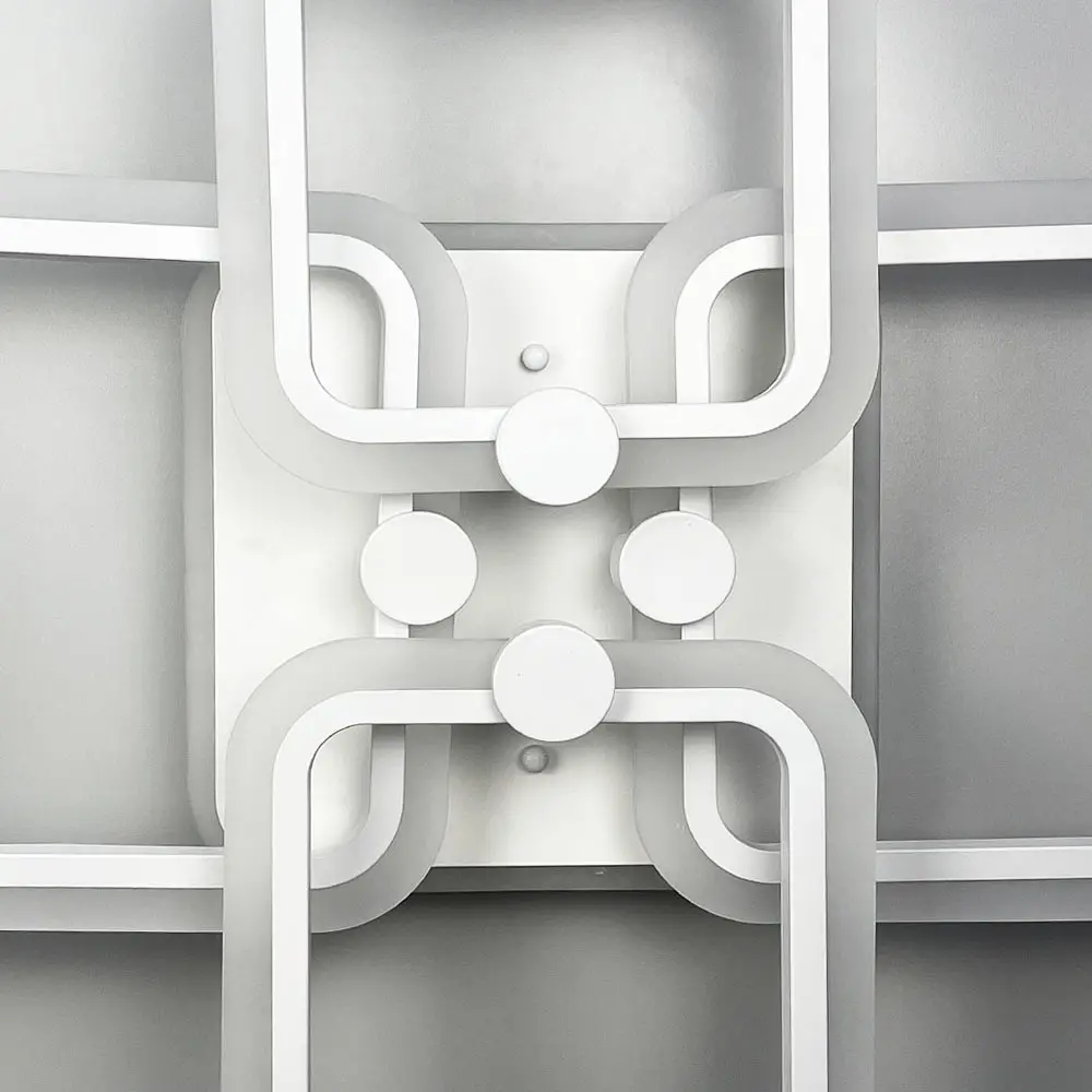 Белая LED люстра на 2+2 рожка квадратной формы | Ст. A 2503/2+2 WT | Line F - фото 6