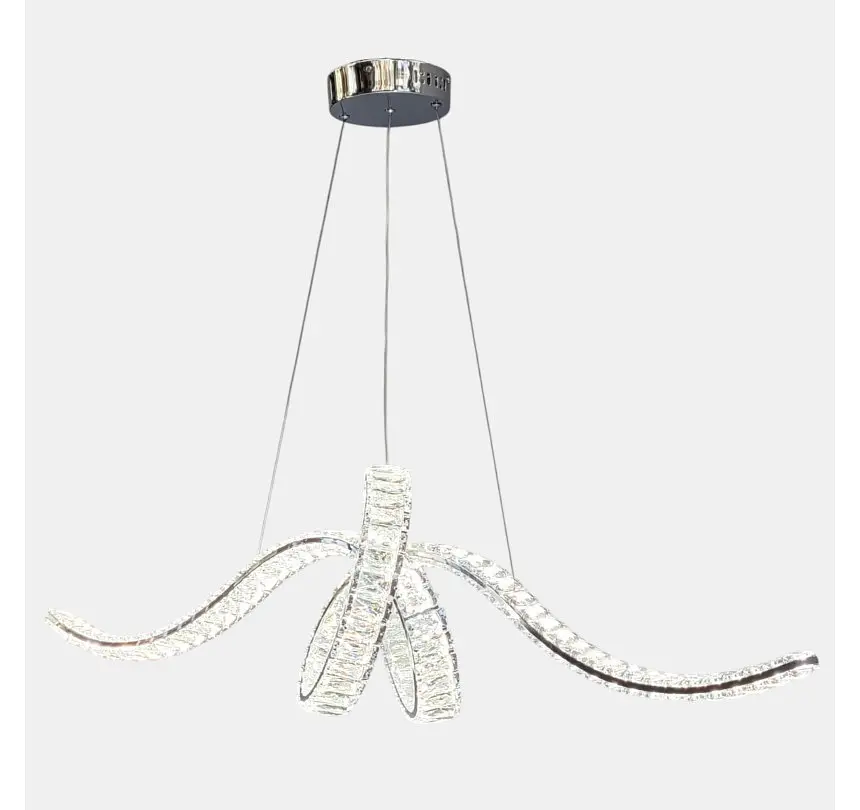 Підвісна кришталева LED-люстра Artlight 568-1000CH хромована з об'ємним вузлом, пультом та регулюванням яскравості - фото 5