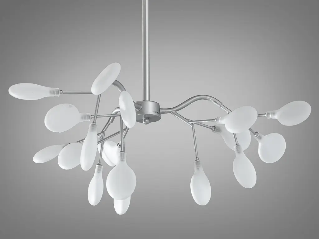 Креативная новинка люстра в гостиную "Светлячок", 18 ламп, хром сатин - фото 2