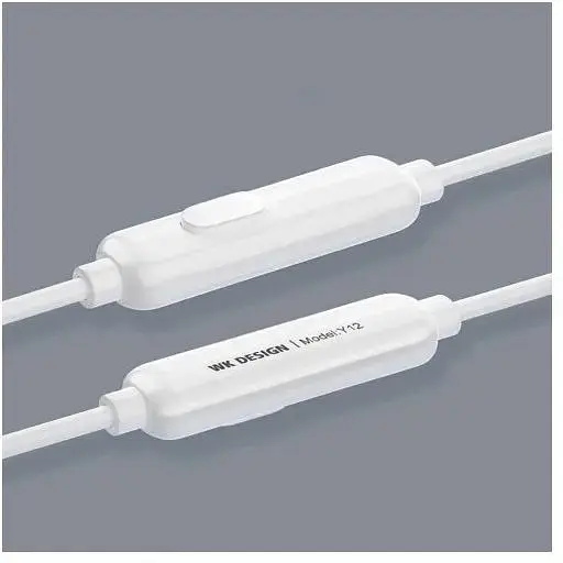 Дротові навушники WK Y12 3.5 mm 1.2 m вкладиші з мікрофоном White - фото 2