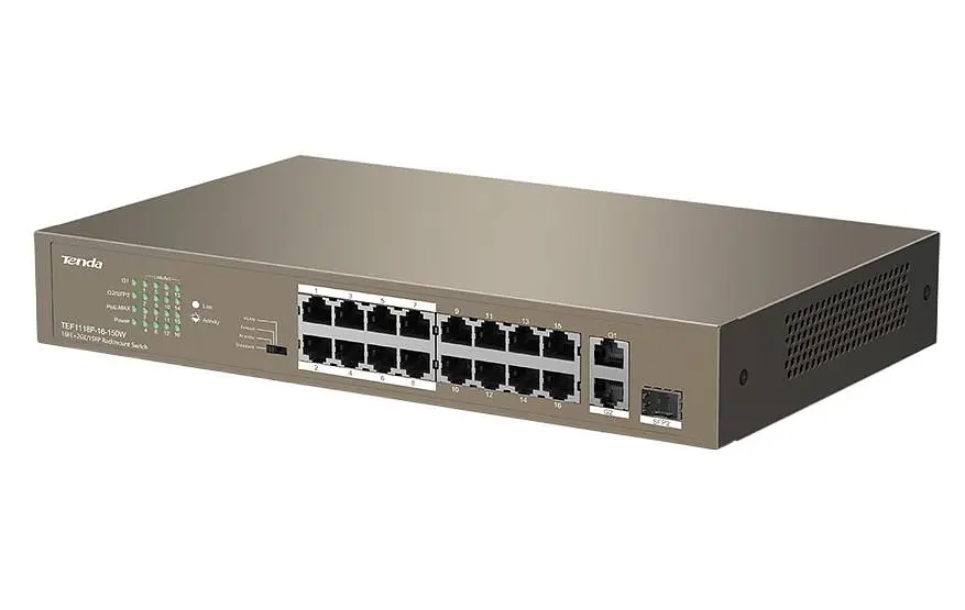 Комутатор Tenda TEF1118P-16-150W - фото 2