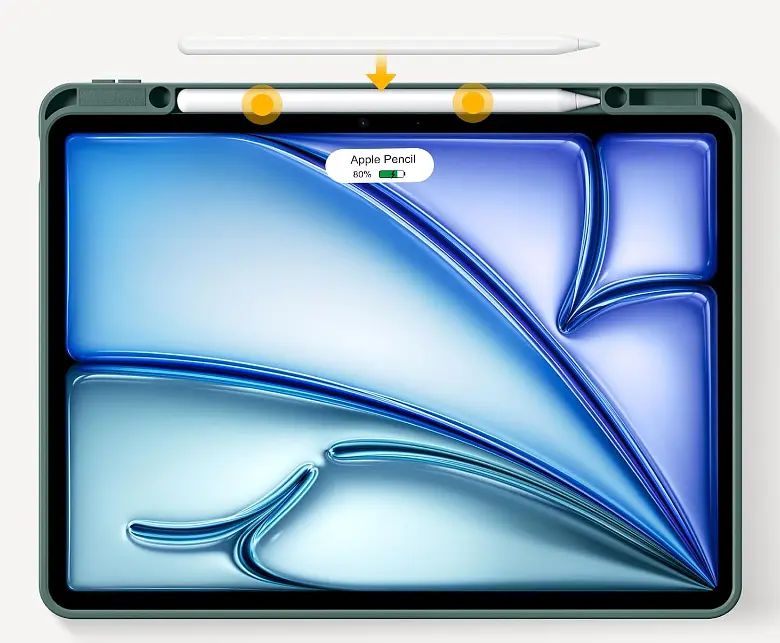 Чохол-книжка DK для Apple iPad Air 13" M2 2024 екошкіра/силікон Smart Case cлот стилус (017899) green - фото 2