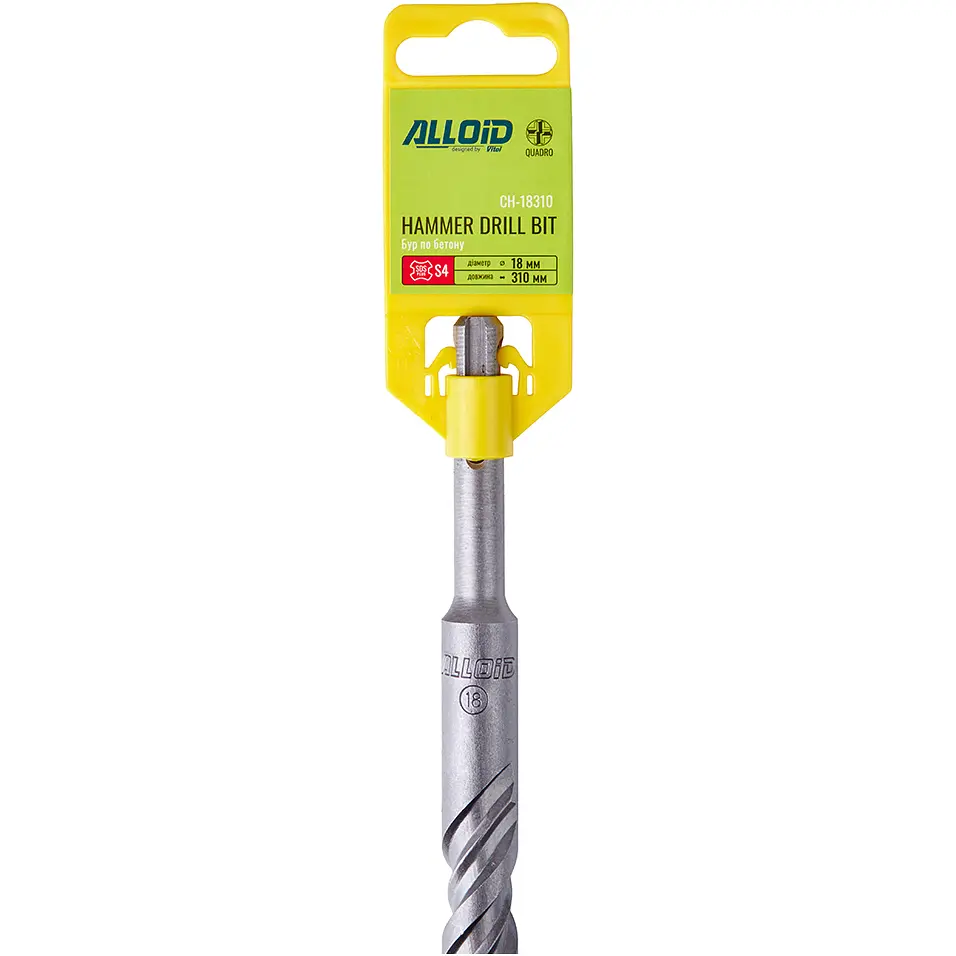 Бур по бетону Alloid SDS-plus S4 Quadro 18x310 мм (CH-18310) - фото 6