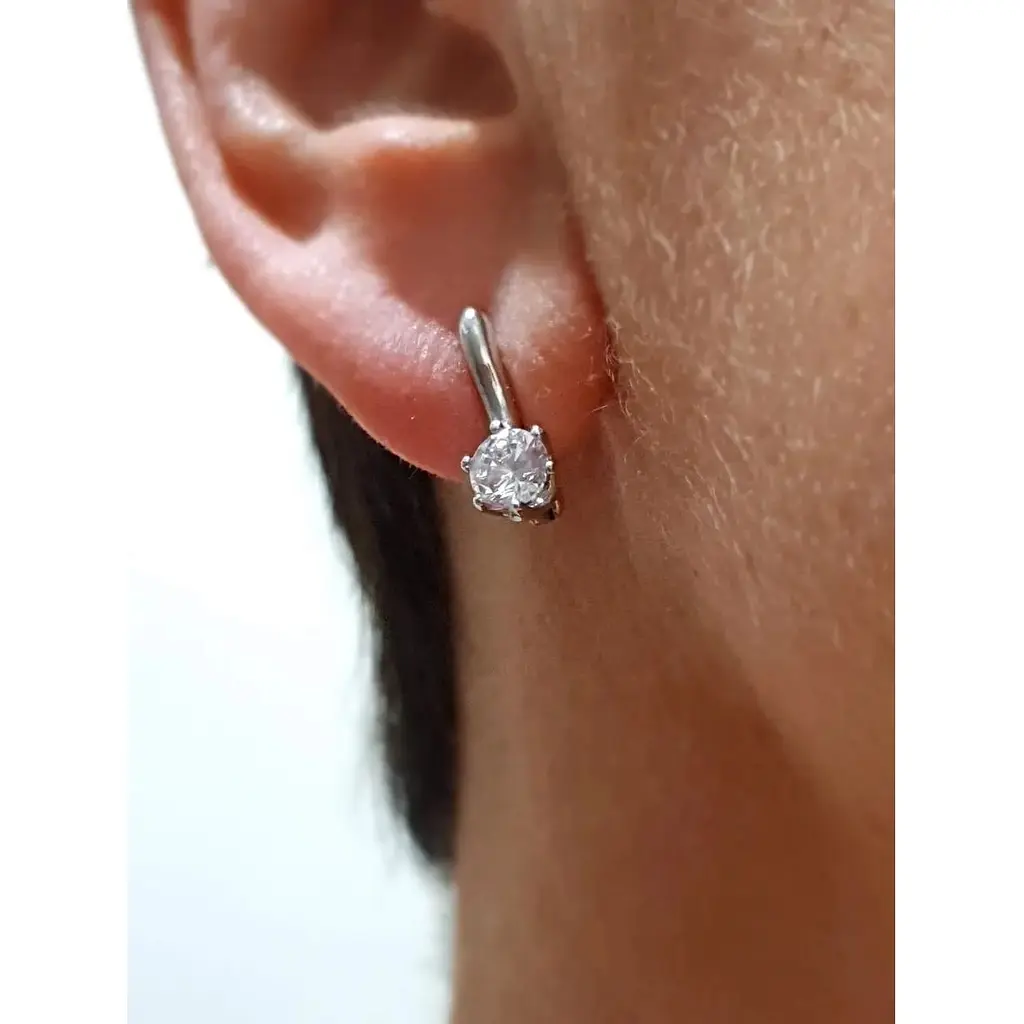 Срібні сережки Агні КАКАО з фіанітами. 2697/9Р-CZ - фото 2