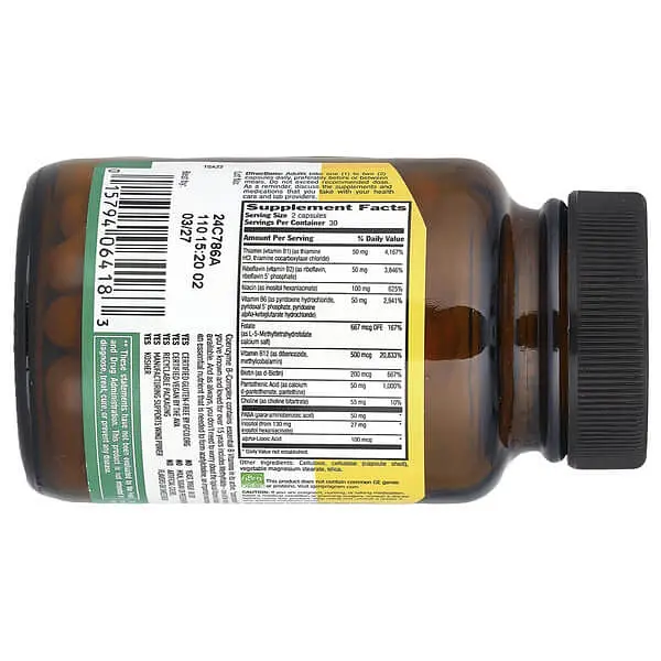 Комплекс вітамінів групи В Coenzyme B-Complex 60 капсул Country Life vit0005640 - фото 2