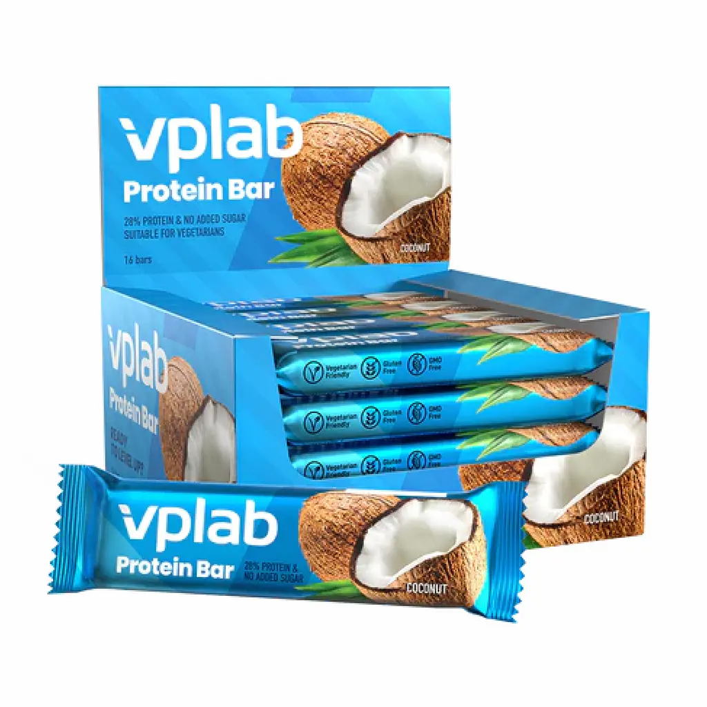 Протеїнові батончики Protein Bar — 16 × 45 г Coconut