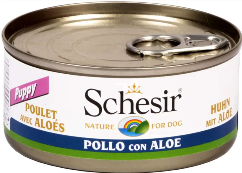 Вологий корм для цуценят Schesir Chicken Aloe Puppy курка з алое 150 г 712639 - фото 2
