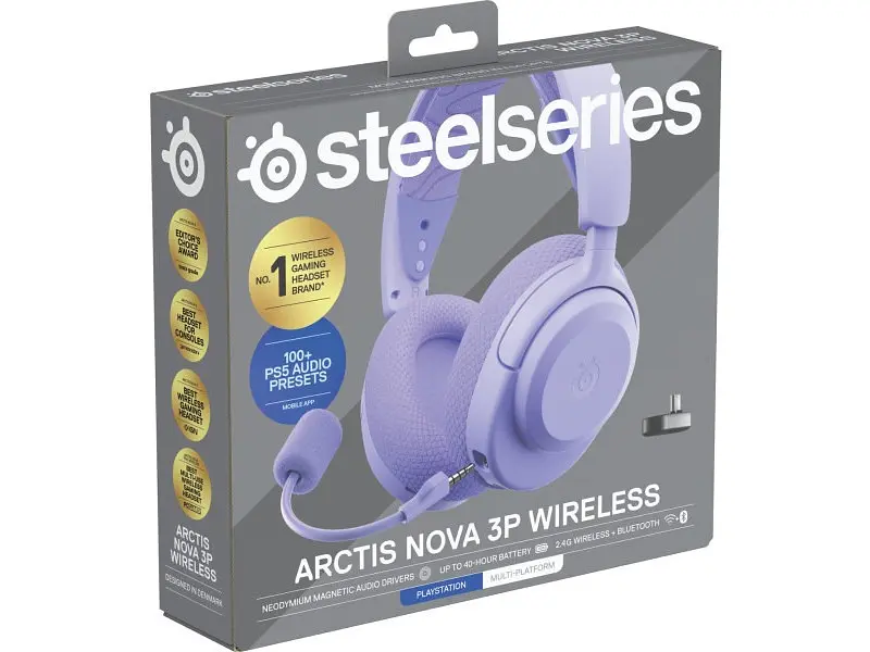 Ігрова гарнітура SteelSeries Arctis Nova 3P Wireless MultiPlatform Lavender (61692) - фото 5