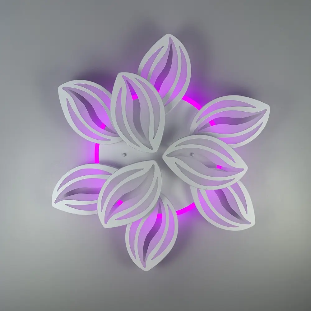 Потолочная LED люстра белая на 9 лепестков Line.F RGB подсветка есть - фото 3