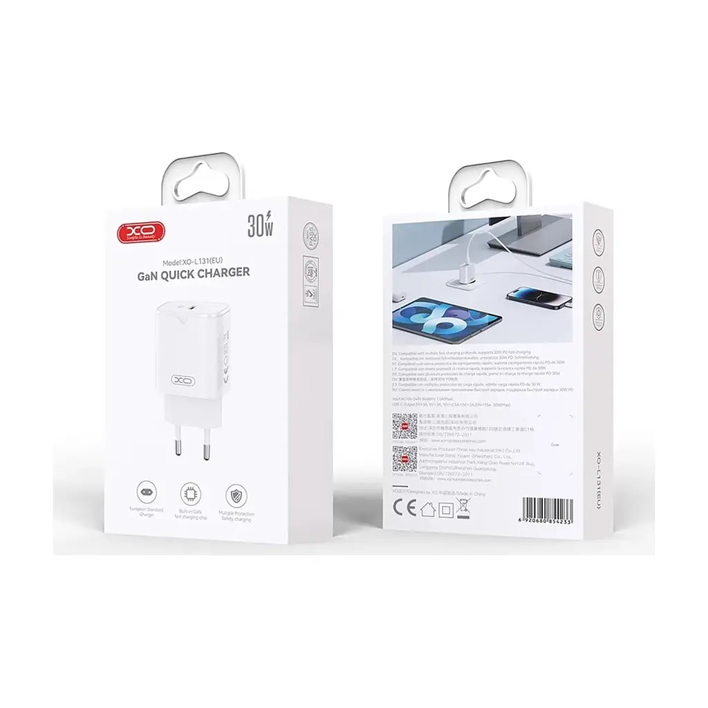 Зарядний пристрій XO USB-C PD30W white (L131.white) - фото 6