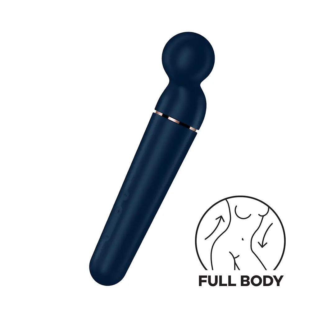 Вібромасажер Satisfyer Planet Wand-er Blue/Rosegold, дуже потужний, бездротовий - фото 2