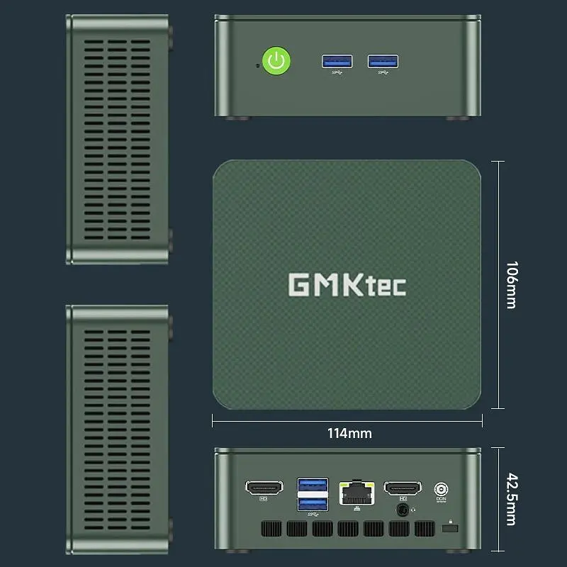 Неттоп GMKtec G3 8/256GB Green [157597] - фото 4