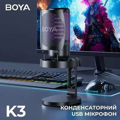 Микрофон Boya K3-02 RGB Type-C/3,5 мм Black (Boya K3-02) - фото 4