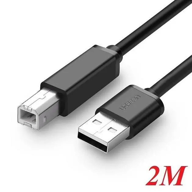 Кабель Ugreen USB type А 2.0 - USB type B для принтерів, сканерів, БФП 2 м Black (US104) - фото 2